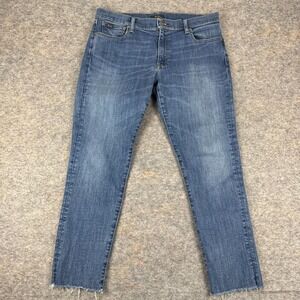 Polo Ralph Lauren The Thompkins Skinny Crop Jeans Stretch Raw Hem Blue Womens 31